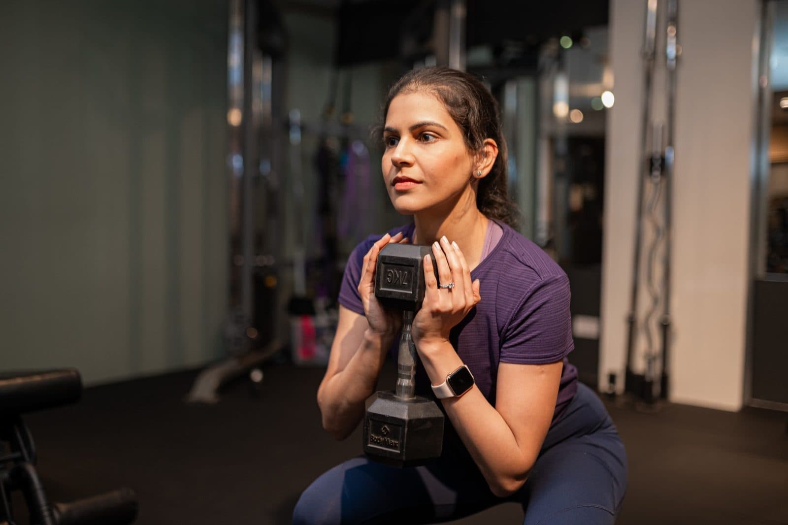 Client performing a cable rope pull during a 1-to-1 personal training session in Clapham